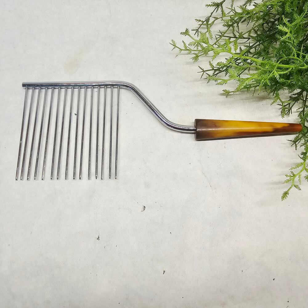 Vintage Tortoise Shell Handle Angel Food Cake Cutter Slicer Breaker Comb